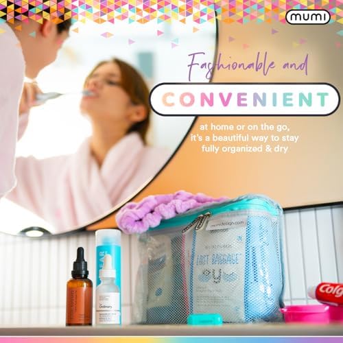MUMI Travel Toiletry Bag Set 3 Water-Resistant Bags for Toiletries, Makeup, Shaving Essentials, Portable Organizer for Men & Women, Perfect for Travel Essentials