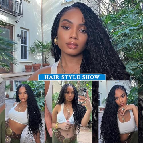 Human Hair Braiding Hair 50g 24 Inch Deep Wave Bulk No Weft Bundle 100% Brazilian Virgin Curly Human Hair Extensions for Boho Braids Wet and Wavy Human Braiding Hair