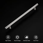 Gobrico 30 Pack 7-1/2" (192mm) Hole Centers Cabinet Pulls, Brushed Nickel Cabinet Handles, Modern Cabinet Furniture Pulls, Satin Nickel Drawer Pulls 10 Inch Total Length