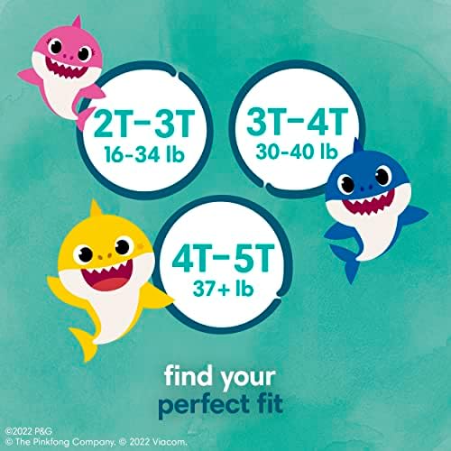 Pampers Training Pants - Pure Protection - Size 4T-5T, 80 Count, Baby Shark Premium Hypoallergenic Potty Underwear
