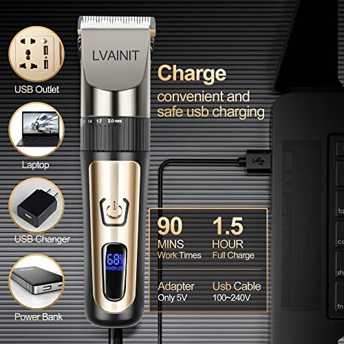 Hair Clippers for Men, Cordless LCD Rechargeable Hair Trimmer Beard Trimmer for Men, Men's Grooming Kit for Hair, Face, Beard, Professional Electric Barber Clippers