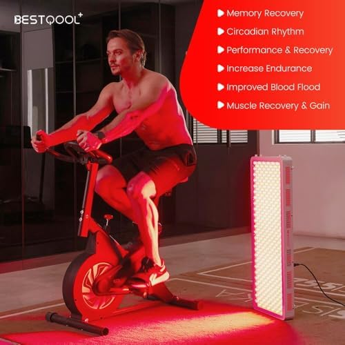 Bestqool Red Light Therapy, Dual Chip 660nm 850nm Clinical Grade Red Light Therapy for Face, Portable Infrared Light Therapy for Body, Pain Relief, Muscle Fast Recovery. 50W.