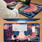 for MTG Game Playmat, for Magic TCG Rubber Play mat,Tabletop Card Playmats with Smooth Surface,Trading Card Inked Game Mat with White Zones,Battle Game,Art Sun and Moon