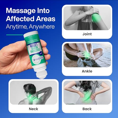 EPSOM-IT Soothing Nerve Lotion - Roll On Epsom Salt Magnesium Lotion, Topical Magnesium Cream with Capsaicin & Arnica for Tired Muscles and Sleep, 3oz