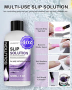 LOUINSTIC Polygel Slip Solution Liquid - 120ml Poly Nail Gel Slip Solutions Anti-stick Slip Solution for Polygels Nail colors