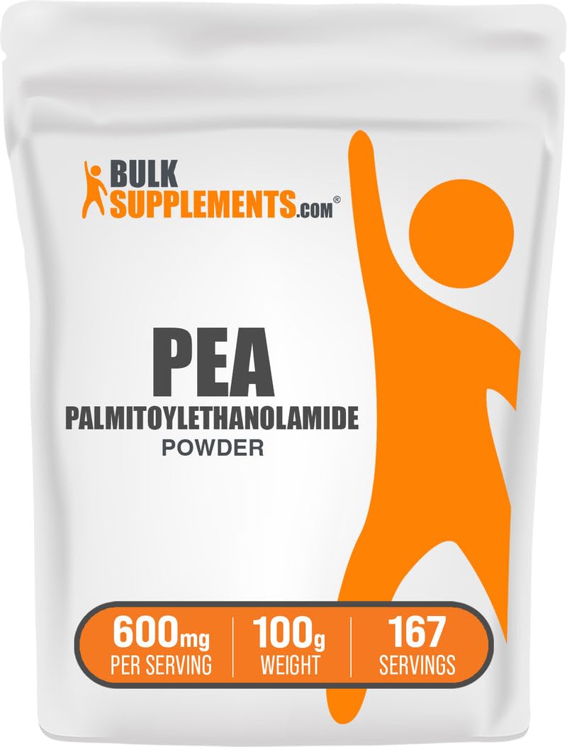 BulkSupplements.com Palmitoylethanolamide Powder - Pea Supplement, Palmitoylethanolamide for Immmune Support - Gluten Free, 600mg per Serving, 100g (3.5 oz) (Pack of 1)