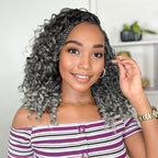 Goddess Box Braids Crochet Hair 10 Inch Boho Crochet Box Braids, 9 Packs Boho Box Braids Crochet Hair For Black Women Pre Looped Box Braids Crochet Hair (10Inch 9 Packs,TGrey)