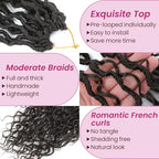 Goddess Locs Crochet Hair 16 Inch 8 Packs Boho Faux Locs Crochet Hair For Black Women Soft Crochet Locs Synthetic Hippie Locs Pre Looped Crochet Braids Curly Ends