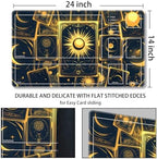 MTG Playmat with Zones Magic Card Playmat Game Mat,TCG & CCG Card Games Mat with Free Storage Bags Size 24 x 14 Inches (with Zones,Card)