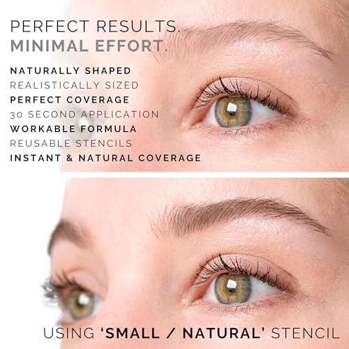 Dual-Color Eyebrow Stamp Stencil Kit with 5 Reusable Eyebrow Stencils for Professional Brow Stamping Shaping Kit and Instant Long Lasting Filling and Waterproof Tinting Definer