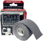 Athletic Kinesiology Tape - Muscle Pain Relief & Joint Support - Premium Elastic Cotton - Latex-Free - Water Resistant - Gym, Indoor & Outdoor Sports - Single Roll (16.4 ft) - Grey