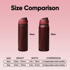 Owala FreeSip Stainless Steel Water Bottle 32 oz Black Cherry