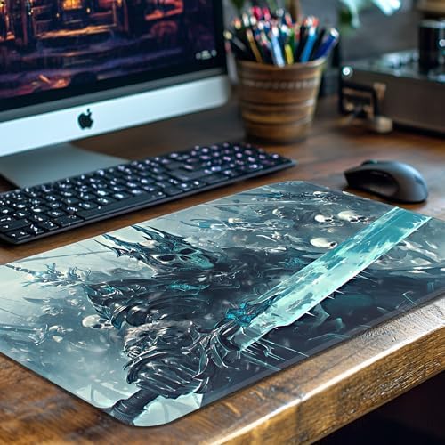 MTG Playmat Non-Slip Rubber Backing Printing Commander Board Game Desk Mat Duel Mat TCG PTCG Playmat 24x14 inches and Free Storage Bags (Skeleton Army)