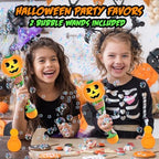ArtCreativity Halloween Bubble Wand for Kids (2 Pack), 14" Light Up Pumpkin Bubble Wand with LED & Halloween Music, Halloween Boo Basket Stuffers for Kids, Halloween Toys for Toddlers