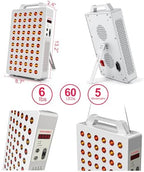 Red Light Therapy, 630nm 660nm 810nm 830nm 850nm Red Near Infrared Light Device with 60 Dual Chip Clinical Grade LEDs, Remote Control, Timer for Face, Body, Skin, Pain Relief, BO-300 (White)