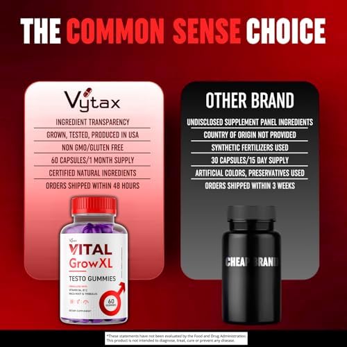 Vital Grow XL Gummies, Vital Grow XL Testo Gummies Maximum Strength Advanced Vitamin Formula, Vital GrowXL Vitale VitalGrowXL Me Gomitas Premium Chewable Vitalgrow Supplement (60 Gummies)