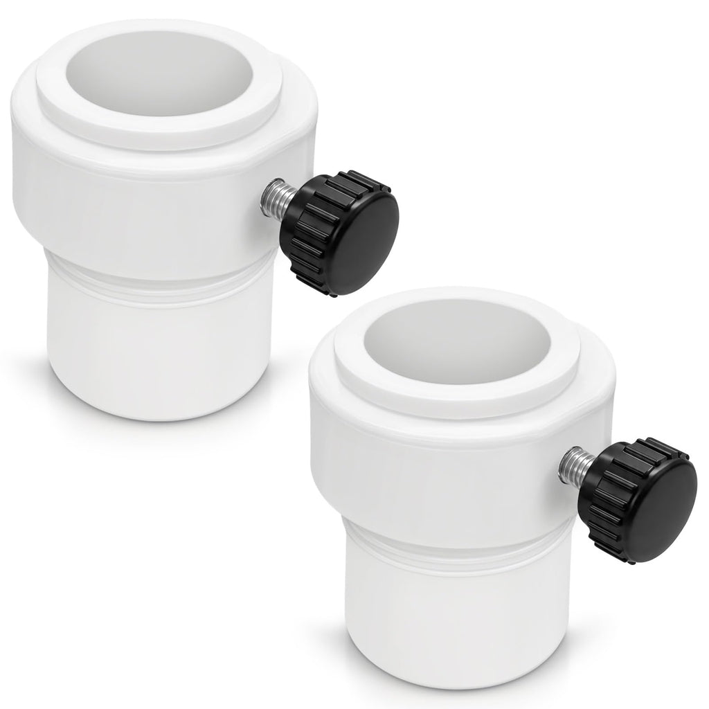 lodfGL Upgraded Pool Umbrella Pole Stabilizer Sleeve Adapter - Fit 1.5" & 1.35" Umbrellas for Waterways & AquaStar Single-Threaded Pool Deck Sleeves, Reduces Movement, White PC+ABS, 2Pack