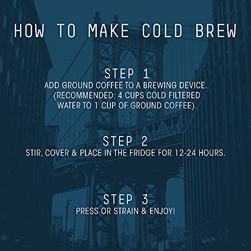 Stone Street Cold Brew Coffee, Breakfast Blend, Low Acid, 100% Arabica, Gourmet Coffee, Medium Roast, Coarse Ground, 1 LB