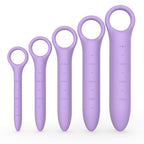 QoQiu 5-Pack Silicone Dilators for Pelvic Floor for Women with Fine Scales, Pelvic Wand Massager，Pelvic Floor Muscle Trainer, Pelvic Floor Strengthening Device with Storage Bag, Purple