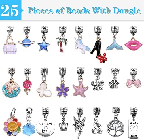 AIPRIDY Charm Bracelet Making Kit,Unicorn Mermaid Crafts Gifts Set Can Inspires Imagination and Creativity,Jewelry Making Kit Perfect Gifts for Girls 5-12 Years Old (125 Pieces)