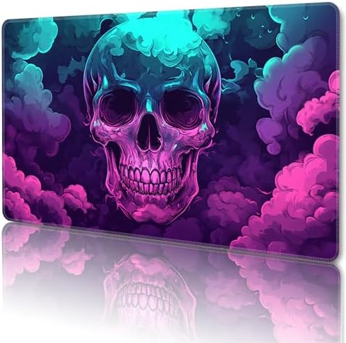 MTG Playmat Magic Card Playmat Game Mat,TCG & CCG Card Games Mat with Free Storage Bags Size 24 x 14 Inches (No with Zones,Skeleton3)