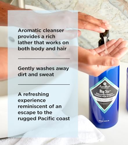 Jack Black Big Sir Hair & Body Cleanser, Men’s Body Wash, Shampoo Wash, Dual-Purpose Men’s Cleanser, Wash Away Dirt & Sweat