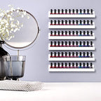 FEMELI Nail Polish Wall Rack: 6 Shelves 15 Inch White Acrylic Nail Polish Holder Organizer for 66-90 Bottles, Multi-Purpose Acrylic Floating Shelves (15 Inch, White)