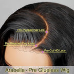 Arabella Glueless Lace Front Wigs Human Hair 13x4 Tiny Knots Real Pre Bleached Body Wave Wigs Human Hair 210% Density Upgraded Body Wave(20inch, 13x4 Body Wave Wig)