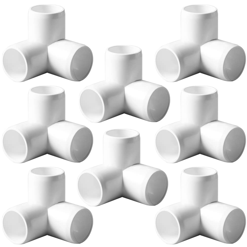 ANPTGHT 1-1/2" 90 Degree PVC Elbow Fitting, Furniture Grade 2 Way Right Angle Elbow Side Outlet PVC Corner Fittings for DIY Building Furniture Greenhouse Shed Pipe Fittings Tent Connection(Pack of 8)