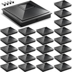 SIEDiNLAR 4x4 Pyramid Post Caps Waterproof Outdoor 4x4 Post Cover, Fits 3.5x3.5 4x4 Wood Vinyl Posts for Fence Deck Mailbox Patio (Black, 24 Pack)