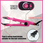 Hair Extensions Iron Fusion Keratin Heat Tool Heat Connector Wand with Fusion Glue Protector Template Hair Clip Finger Protector 2 Bag Keratin Glue Granule Bead(Pink)