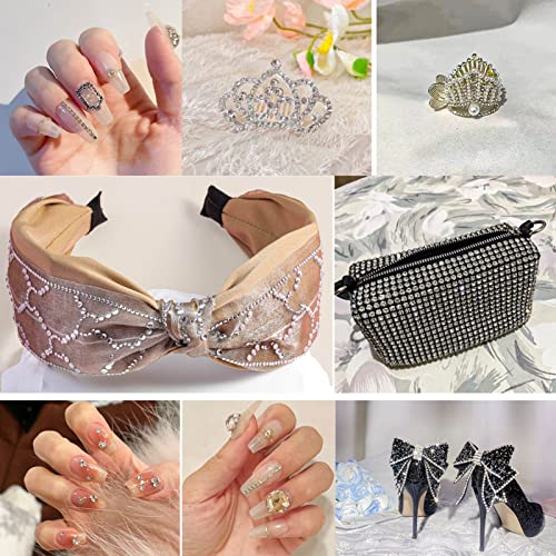 beadsland Flat Back Crystal Rhinestones Round Gems for Nail Art and Craft Glue Fix, Crystal, 10mm, SS50/144pcs