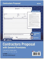 Adams Contractor's Proposal Forms, 8.5 x 11.44 Inch, 3-Part, Carbonless, 50-Pack, White, Canary and Pink (NC3819)