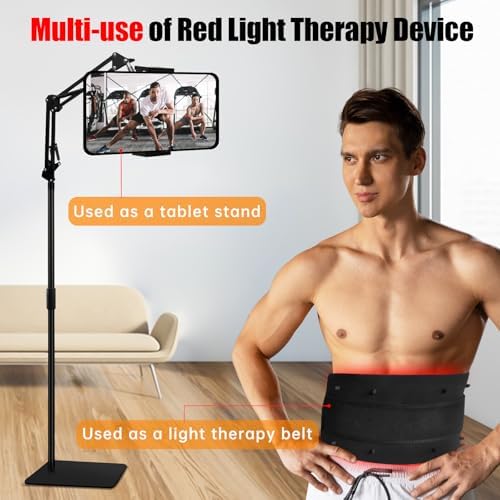 Red Light Therapy for Face and Body, 10-in-1 Multifunction Red Light Therapy Lamp with Stand, 660nm Red Light & 850nm Near Infrared Light Therapy Device with Red Light Therapy Belt and Stand