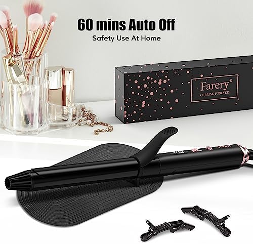 Long Barrel Curling Iron 1 Inch, Extra Long Curling Iron for Thin Hair, Ceramic Curling Iron Infused Argan Oil & Keratin, Long Lasting Styling, 11 Adjustable Temp, Include Clips & Silicone Pad