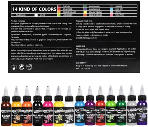 Ink Professional 1OZ (14 Colors 30ml) Vegan-Friendly Pigment Ink Supplies Ink...
