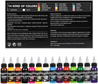 Ink Professional 1OZ (14 Colors 30ml) Vegan-Friendly Pigment Ink Supplies Ink...