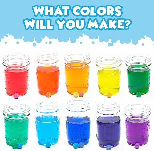 Tub Works® Fizzy Bath Color Tablets for Kids, 150 Count, 3 Pack | Nontoxic & Fragrance-Free | Color Bath Drops Create Fun Bath Colors | Water Tablets in 7 Colors for Variety | Bath Bombs for Kids Bath