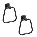 Matte Black Towel Ring for Bathroom 2 Pack, Kitchen Bath Towel Holder Hangers Wall Mount Heavy Duty Stainless Steel