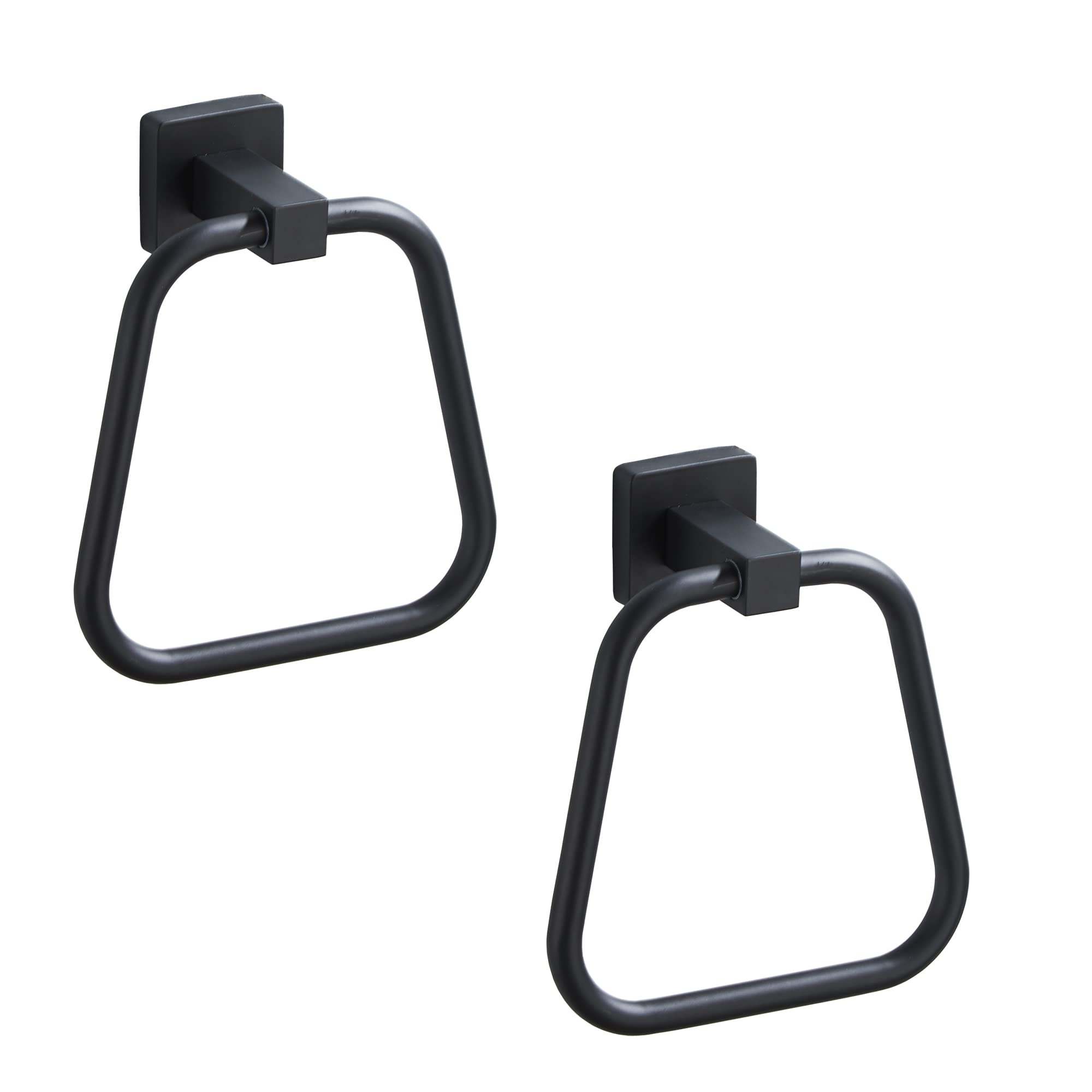 Matte Black Towel Ring for Bathroom 2 Pack, Kitchen Bath Towel Holder Hangers Wall Mount Heavy Duty Stainless Steel