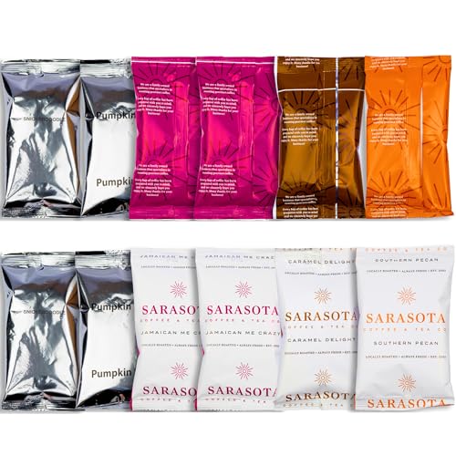 Ground Coffee | Gift Set Sampler Pack Variety Flavored Medium Roast Low Acid Mold Free Pouches | Gourmet Bulk Packets | Highest Rated Individual Premeasured Powder Bags for 12 Cup Drip Maker