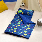 JOIEDOMI Toddler Nap Mat for Preschool 55''x30'' Sleeping Mat with Removable Pillow and Minky Blanket for Kids Ages 3-7 Roll Up Soft Kids Sleeping Bag for Boys Girls Kindergarten Daycare Sleepover