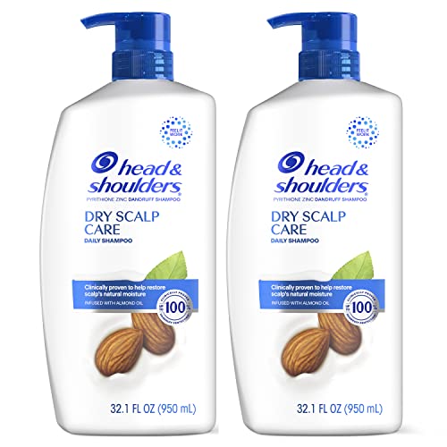 Head and Shoulders Shampoo, Daily-Use Anti-Dandruff Paraben Free Treatment, Dry Scalp Care with Almond Oil, 32.1 fl oz, Twin Pack (Pack of 4)