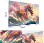 Board Game 14x24in MTG Playmat Compatible for OCG CCG RPG TCG Playmats (Sea Royal Dragon 2)