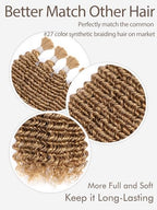 Blonde Human Braiding Hair - 1 Bundle 50g 22 Inch Deep Water Wave Bulk for Brazilian Virgin Curly Boho Braids Wet and Wavy Color 27 Honey Blonde