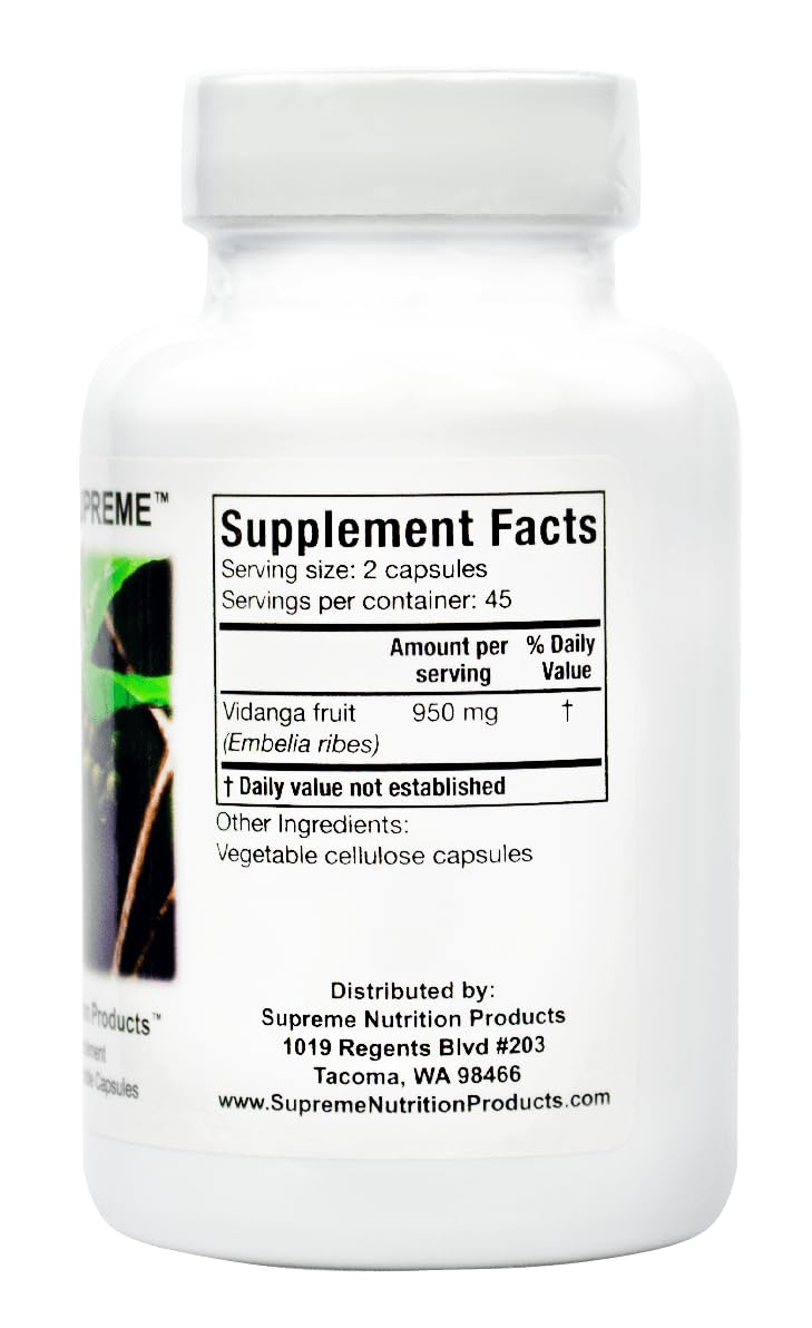 Supreme Nutrition Vidanga Supreme, 90 Pure Vidanga Vegetarian Capsules
