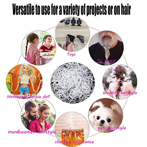 Small Hair Rubber Bands with 5 Hair Styling Tools 500 Pcs Colored Hair Elastic Baby Hair Ties Mini Hair Bands with Hair Elastic Cutter Hair Accessories Xmas Stuff for Girls Toddlers Kids