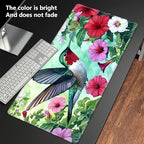 Playmats for Magic: The Gathering MTG Card Game Mat Plus 50 Pcs Card Sleeves, 24 x 14 inch TCG Mat with Stitched Edge for Commander Deck Duskmourn Board Game, Hummingbird Flowers