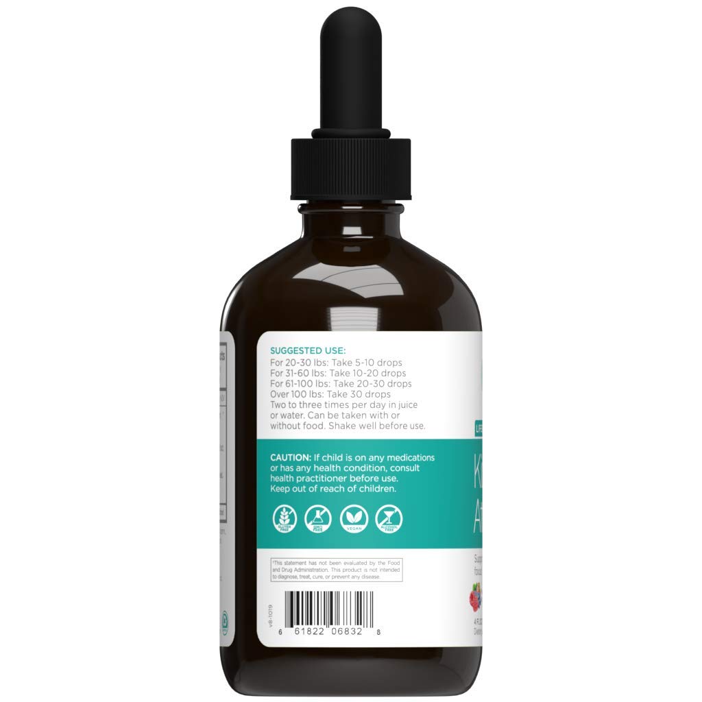 Natural Wellbeing Kids' Attention Gold - Natural Support for Focus and Concentration with Rhodiola - Mixed Berry & Raspberry Flavor - 4 oz (118 ml)