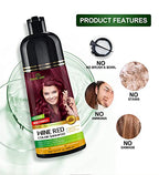 Herbishh Hair Color Shampoo - Magic Dye for Gray Hair, Long Lasting Color in Minutes, 3-In-1, Ammonia-Free, 500 Ml (Wine Red)